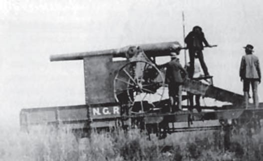 155-мм орудие буров на железнодорожной
платформе. 1900 год